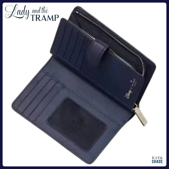 Disney x Kate Spade New York Medium Bifold Wallet KH618 Lady and the Tramp - Picture 5 of 6